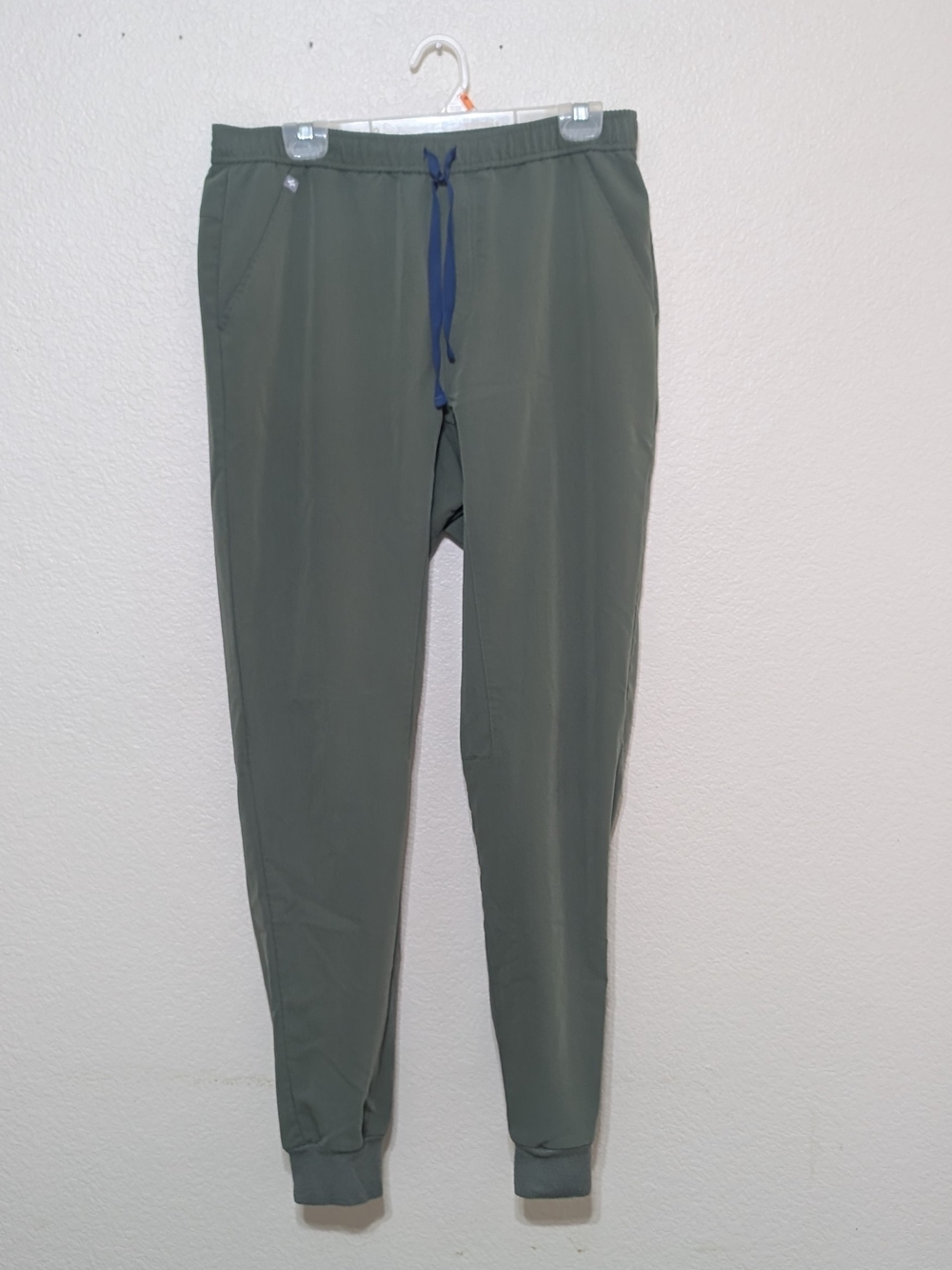 Figs Men's Olive Green Joggers with Blue Drawstring Mens L Tall